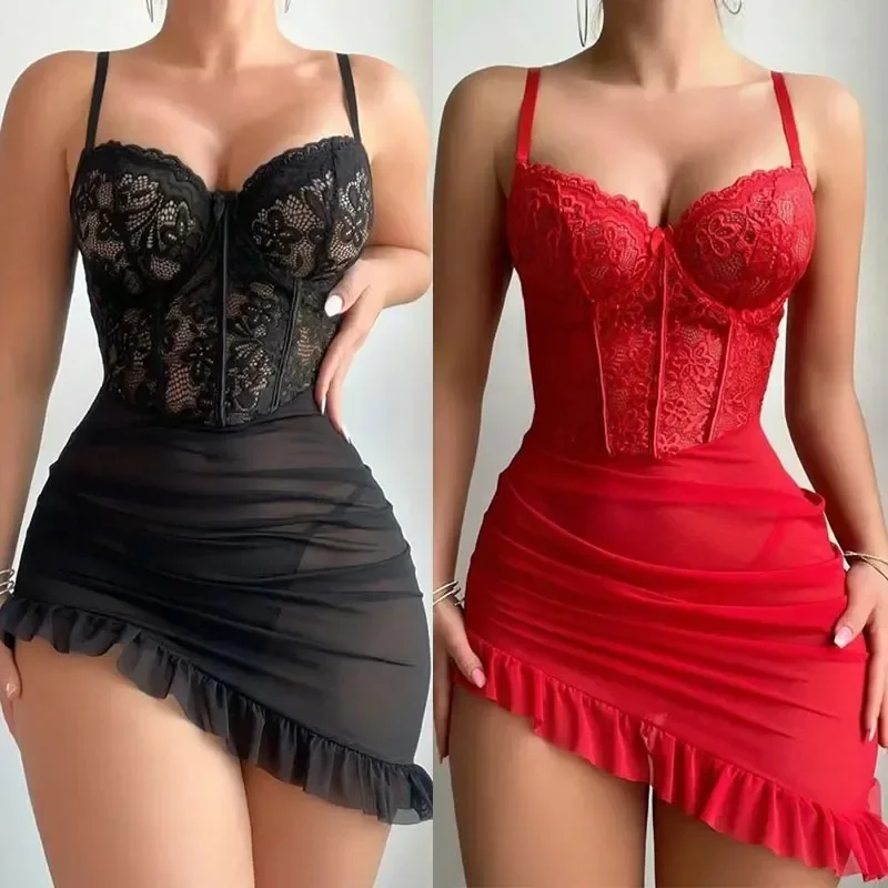 투명 Underwire 브래지어 에로틱 세트 섹시한 요정 란제리 여성 레이스를 통해 볼 Nightdress 잠옷 세트 섬세한 섹시한 Nighty title=투명 Underwire 브래지어 에로틱 세트 섹시한 요정 란제리 여성 레이스를 통해 볼 Nightdress 잠옷 세트 섬세한 섹시한 Nighty 