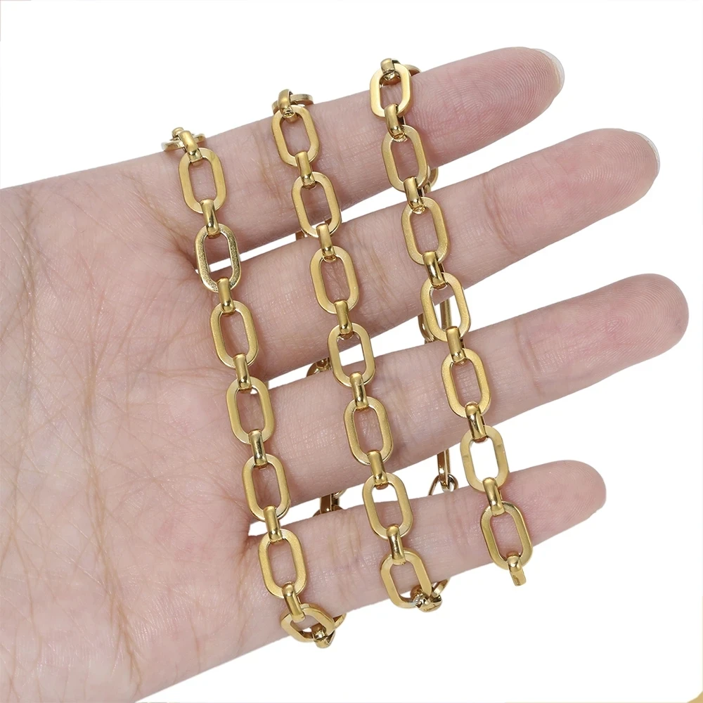 1M 스테인레스 스틸 플랫 O 모양 체인 목걸이 결과 팔찌 Bangles 체인 DIYJewelry 선물 귀걸이 액세서리