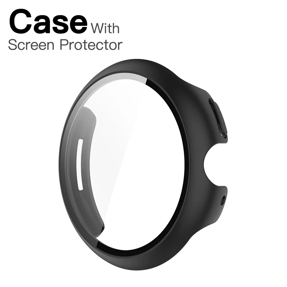 Google Pixel Watch 3용 케이스 + 유리 45mm 41mm PC 올라운드 범퍼 긁힘 방지 보호 커버 + 화면 보호기 액세서리