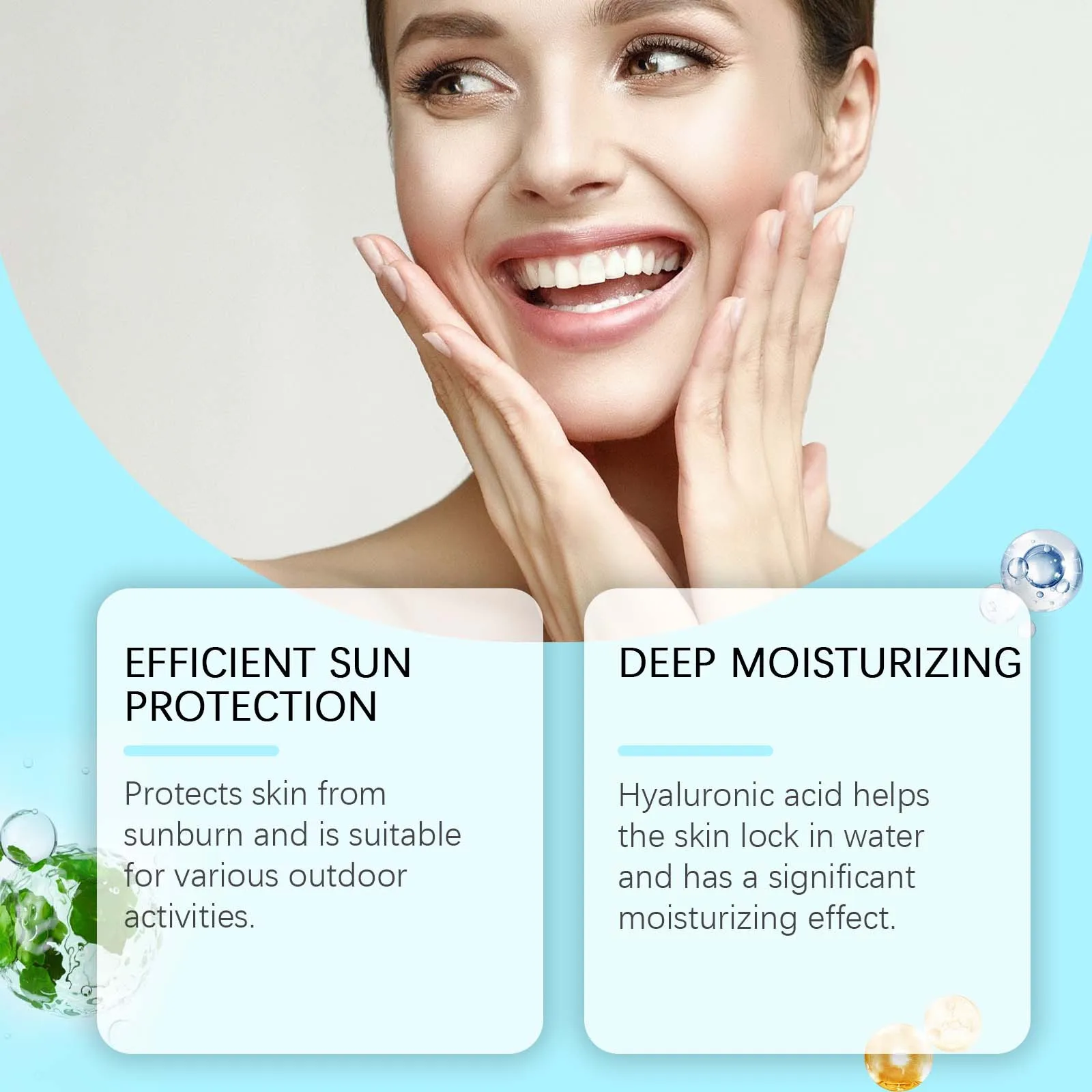 SPF 50+ 썬스크린 로션 크림 오래 지속되는 자외선 차단 경량 기름지지 않는 썬 블록 햇볕에 탐 방지 페이스 바디 스킨 케어