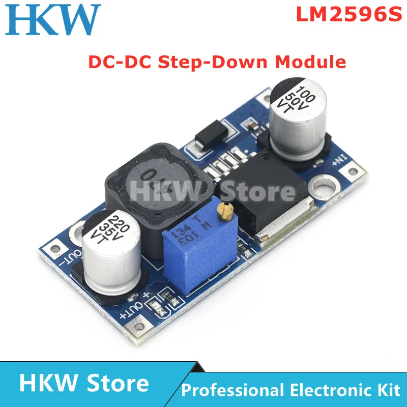LM2596s DC-DC 스텝다운 전원 공급 장치 모듈 3A 조정 가능한 스텝다운 모듈 LM2596 전압 조정기 24V 12V 5V 3V title=LM2596s DC-DC 스텝다운 전원 공급 장치 모듈 3A 조정 가능한 스텝다운 모듈 LM2596 전압 조정기 24V 12V 5V 3V 