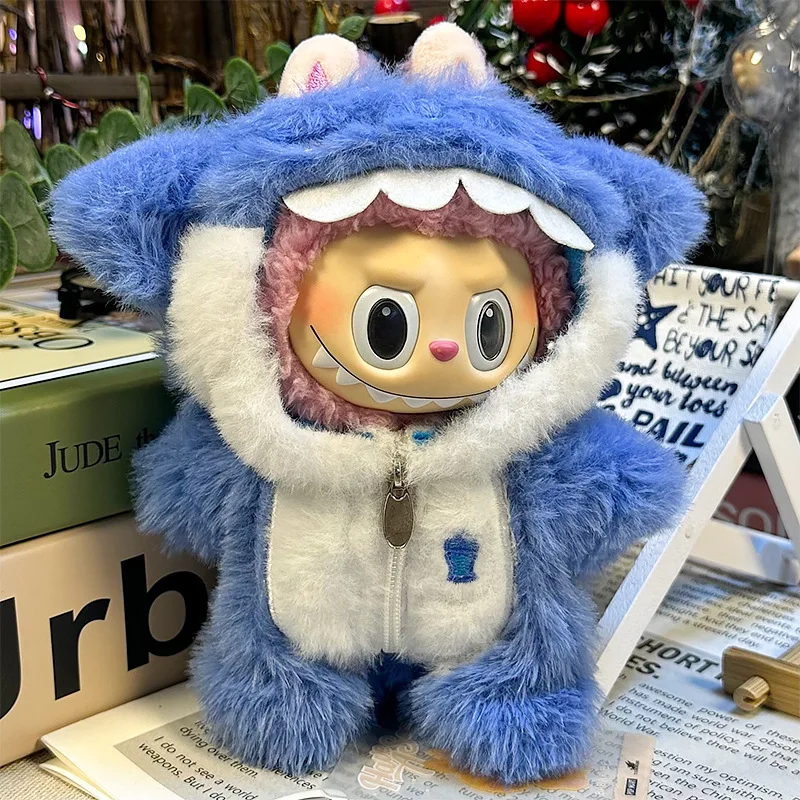 17cm 귀여운 미니 봉제 인형 의류 복장 액세서리 Labubu 인형 동물 스타일 DIY 인형 의류 액세서리