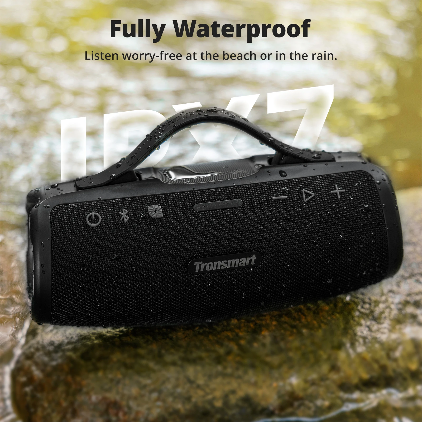Tronsmart Mirtune S100 스피커 50W 블루투스 스피커, IPX7 방수, 앱 제어, 내장 파워뱅크 및 접이식 핸들