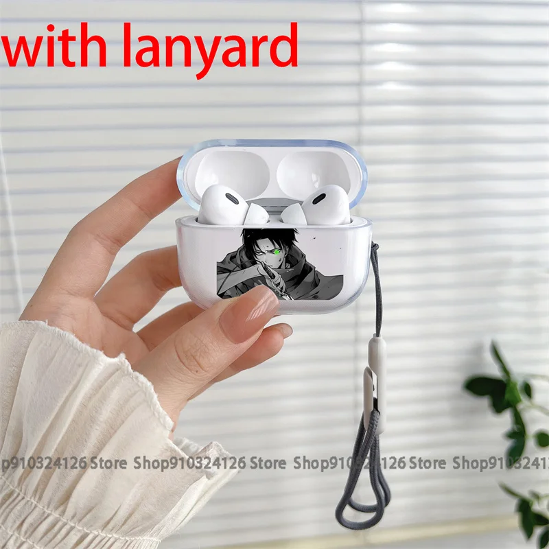 Apple AirpodsPro 헤드폰 충격 방지 보호 Air Pods4 Pro 1/2/3 이어폰 박스 소프트 커버 용 타이탄 케이스에 대한 일본 애니메이션 공격