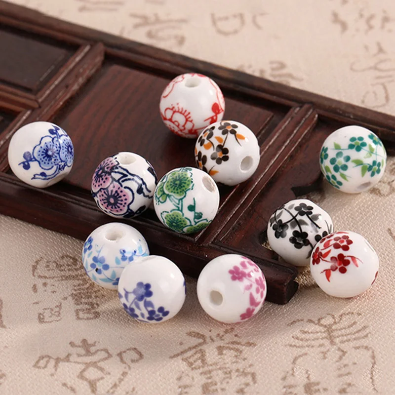 10pcs 라운드 6mm 8mm 10mm 12mm 꽃 패턴 세라믹 도자기 느슨한 스페이서 비즈 쥬얼리 만들기 DIY 팔찌 결과 만들기 title=10pcs 라운드 6mm 8mm 10mm 12mm 꽃 패턴 세라믹 도자기 느슨한 스페이서 비즈 쥬얼리 만들기 DIY 팔찌 결과 만들기 