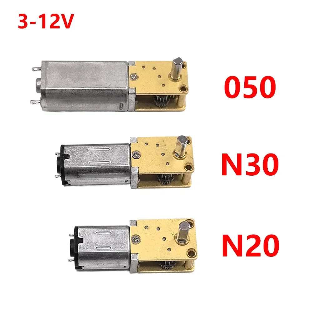 마이크로 050 N30 N20 웜기어 모터 DC3V-12V 6V 9V 4-762rpm 저속 모든 금속 기어 박스 엔진 직각 출력 샤프트
