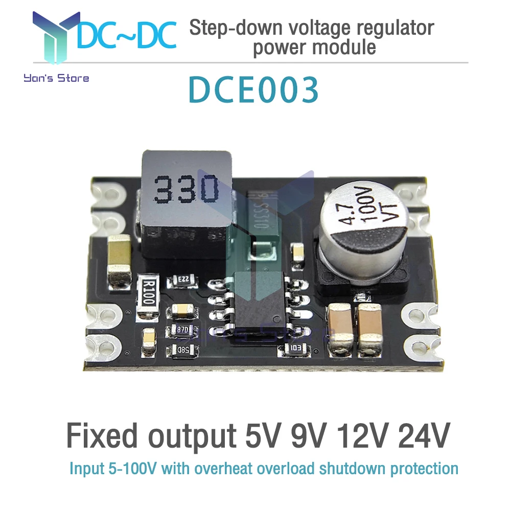DC-DC 스텝 다운 전원 공급 장치 모듈 DC 7-100V ~ DC 5V 9V 12V 24V 2A 전압 조절 가능 벅 컨버터 모듈 전압 조정기 title=DC-DC 스텝 다운 전원 공급 장치 모듈 DC 7-100V ~ DC 5V 9V 12V 24V 2A 전압 조절 가능 벅 컨버터 모듈 전압 조정기 