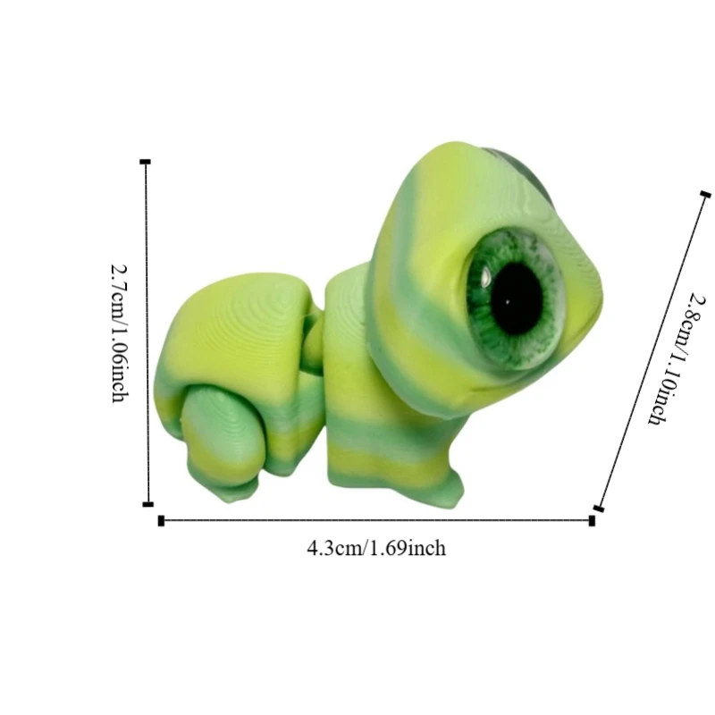 3D 인쇄 귀여운 큰 눈 개구리 그림 장난감 홈 장식 관절 움직일 수있는 현실적인 눈 미니 개구리 동물 장난감 어린이 선물