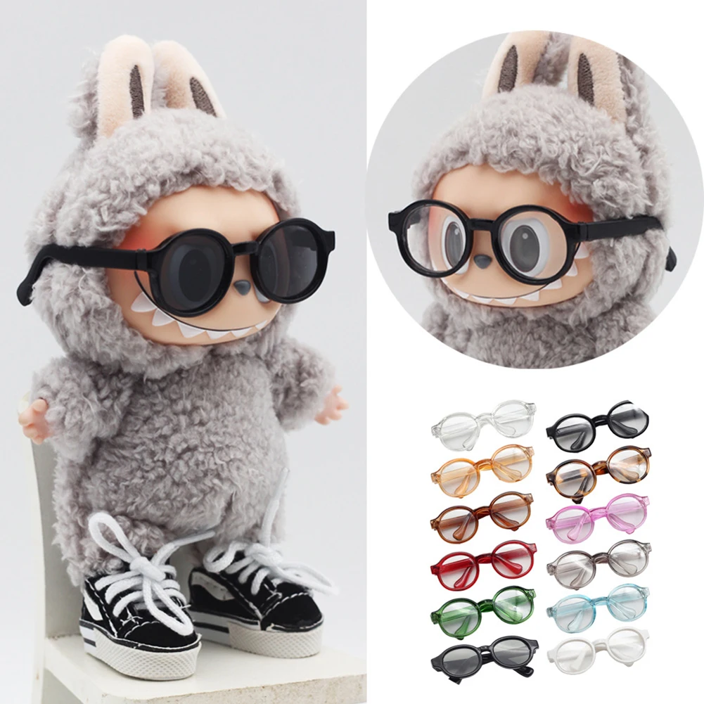 6.5cm 투명 플라스틱 안경 1/8 1/6 1/3 1/4 BJD for Labubu MSD SD 플러시 for EXO 인형 선글라스