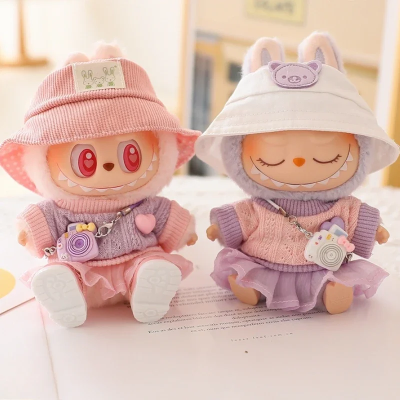 Labubu 인형 옷 Tulle 스커트 세트 17cm Ropa Labubu 인형 액세서리 용 세련된 복장 교체