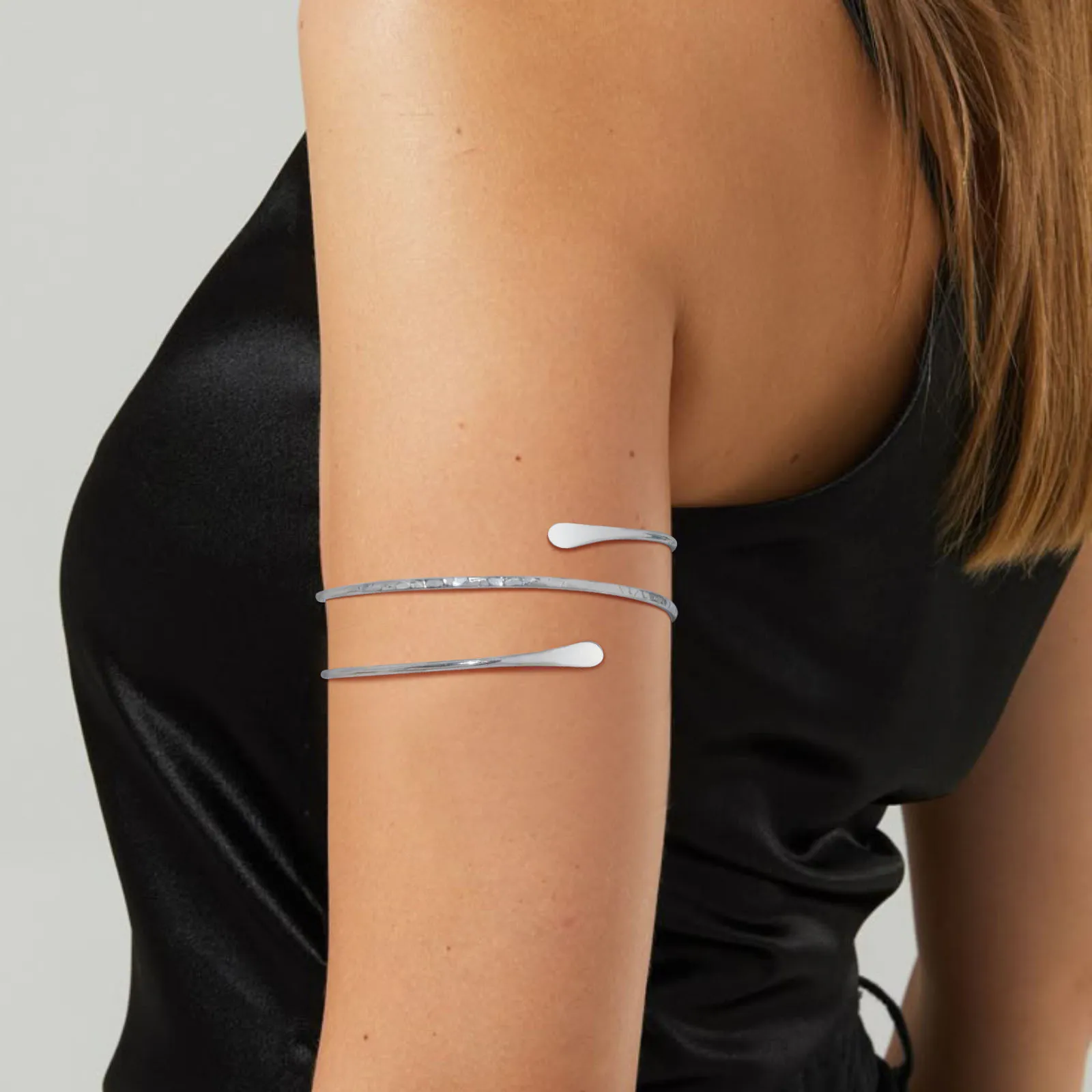 여성용 상완 커프 팔찌, 미니멀리스트 골드 도금 완장 성명 파티 Armlets 쥬얼리