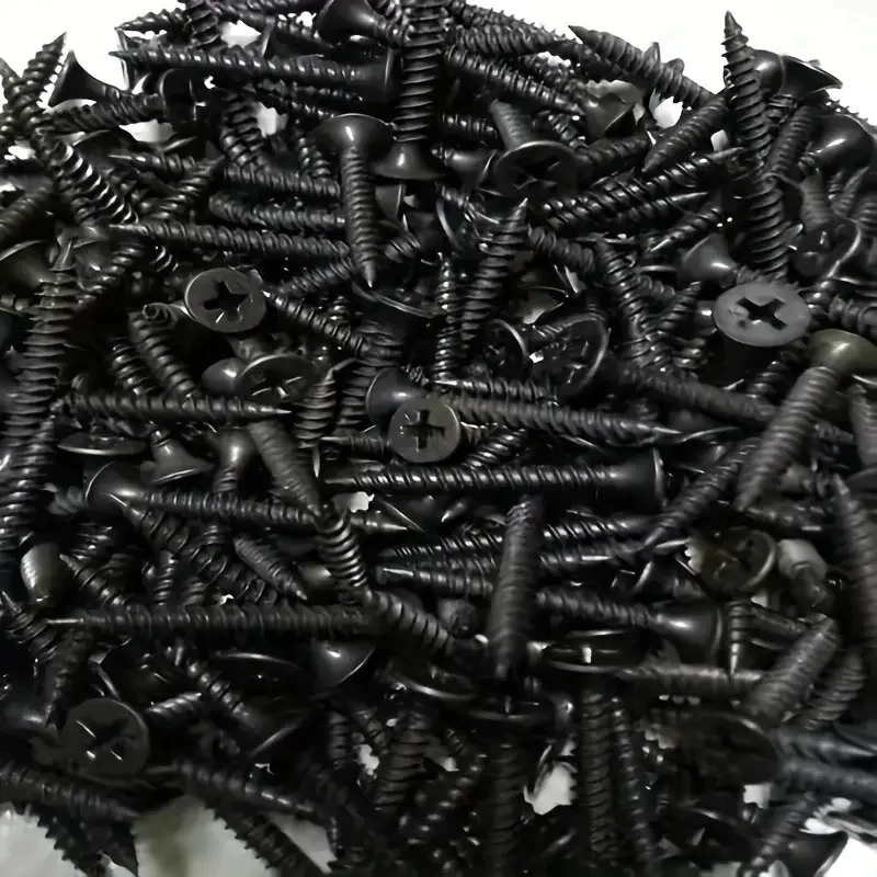 50Pcs M3.5 블랙 크로스 플랫 헤드 시트 금속 나사 드릴 목재 탄소강 나사 목재 가구 유지 보수에 적합
