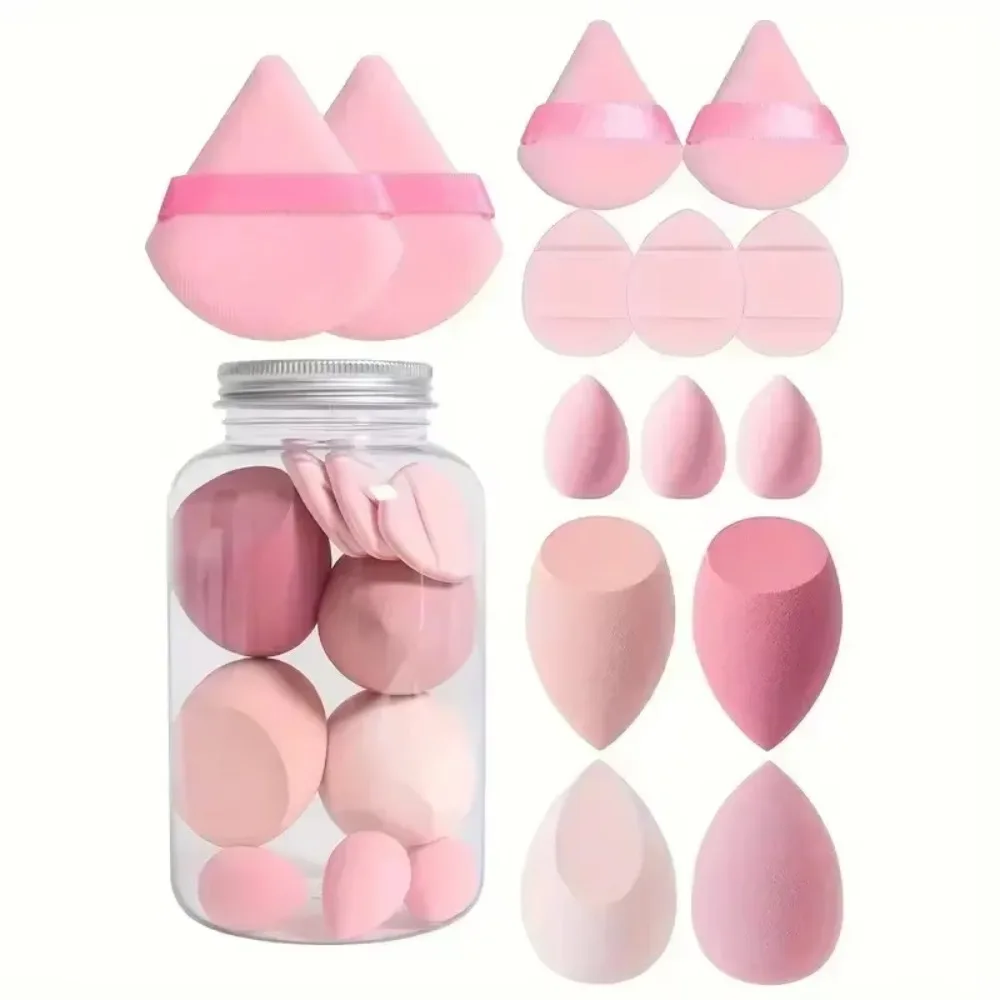 12/14Pcs 메이크업 스펀지 세트 화장품 블렌더 뷰티 에그 파운데이션 스펀지 파우더 퍼프 미니 핑거 퍼프 여성 메이크업 액세서리