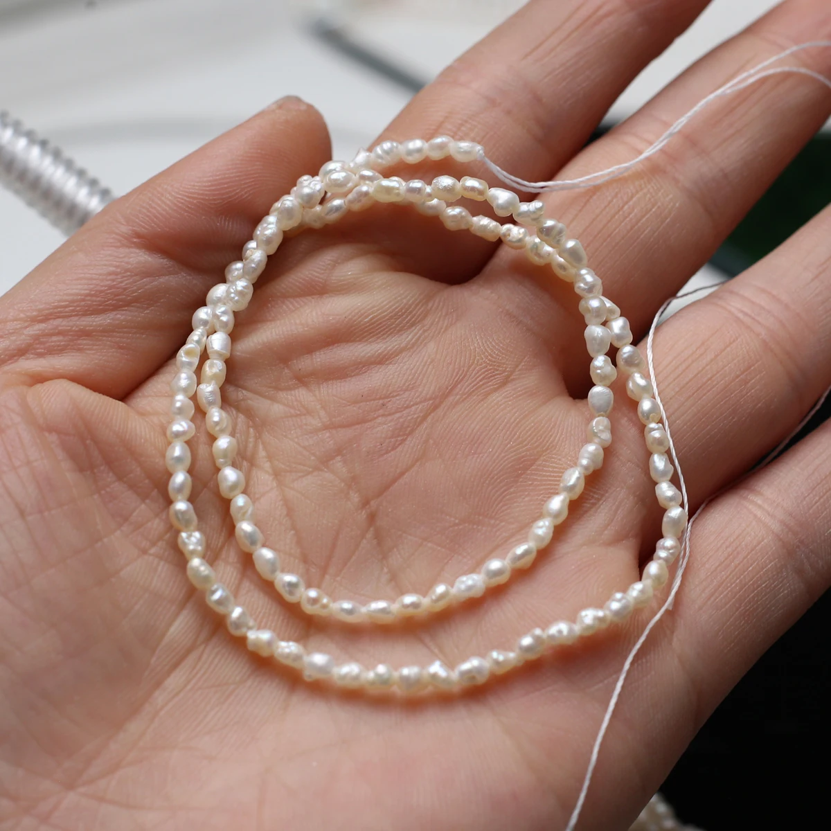 2-3mm 불규칙한 모양의 스트랜드 비즈 쥬얼리에 대한 등급 천연 담수 진주 비즈 DIY 목걸이 팔찌 액세서리 만들기