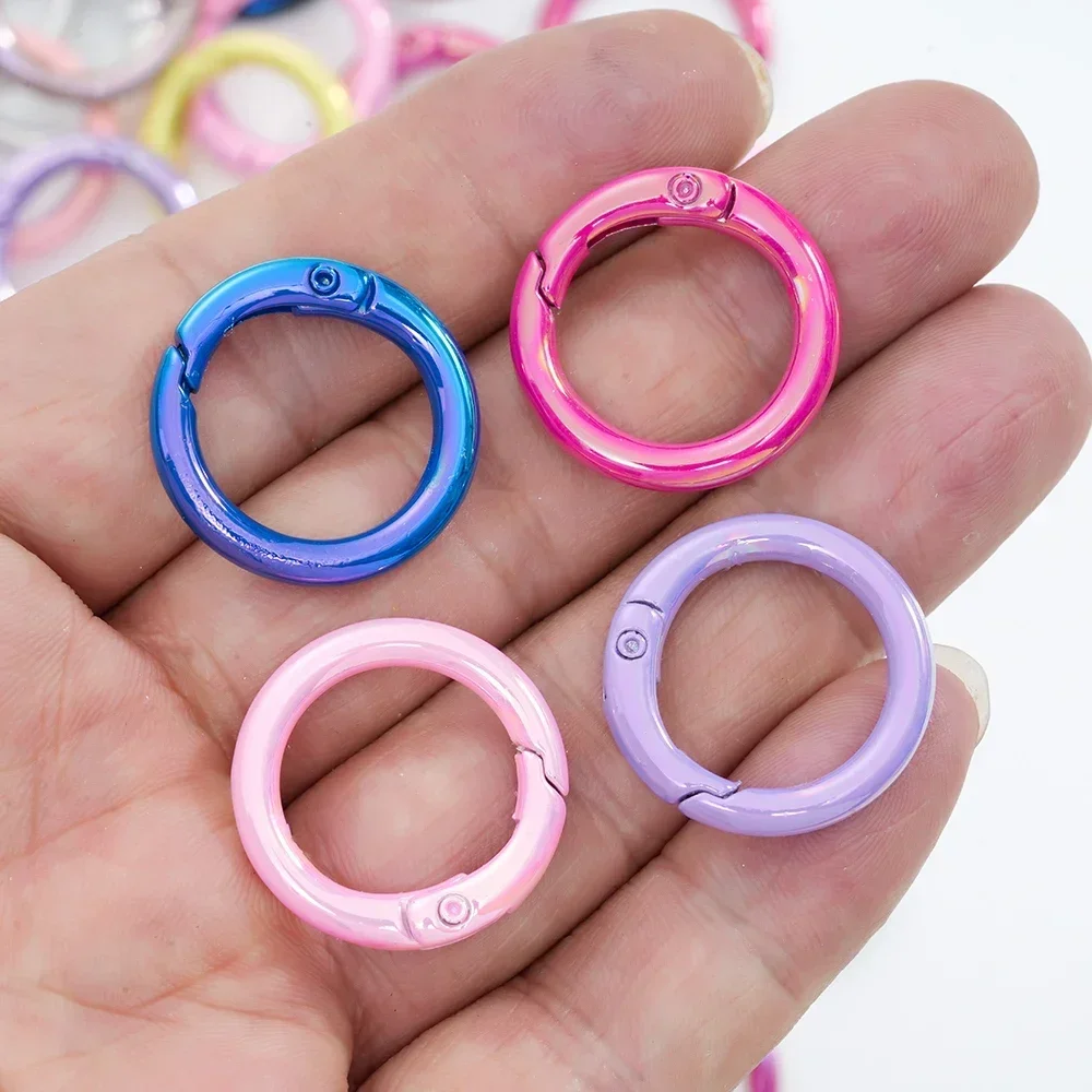다채로운 라운드 랍스터 걸쇠 키 커넥터, DIY 키 체인, 휴대폰 체인, 키 체인, 만들기 액세서리, 5 개
