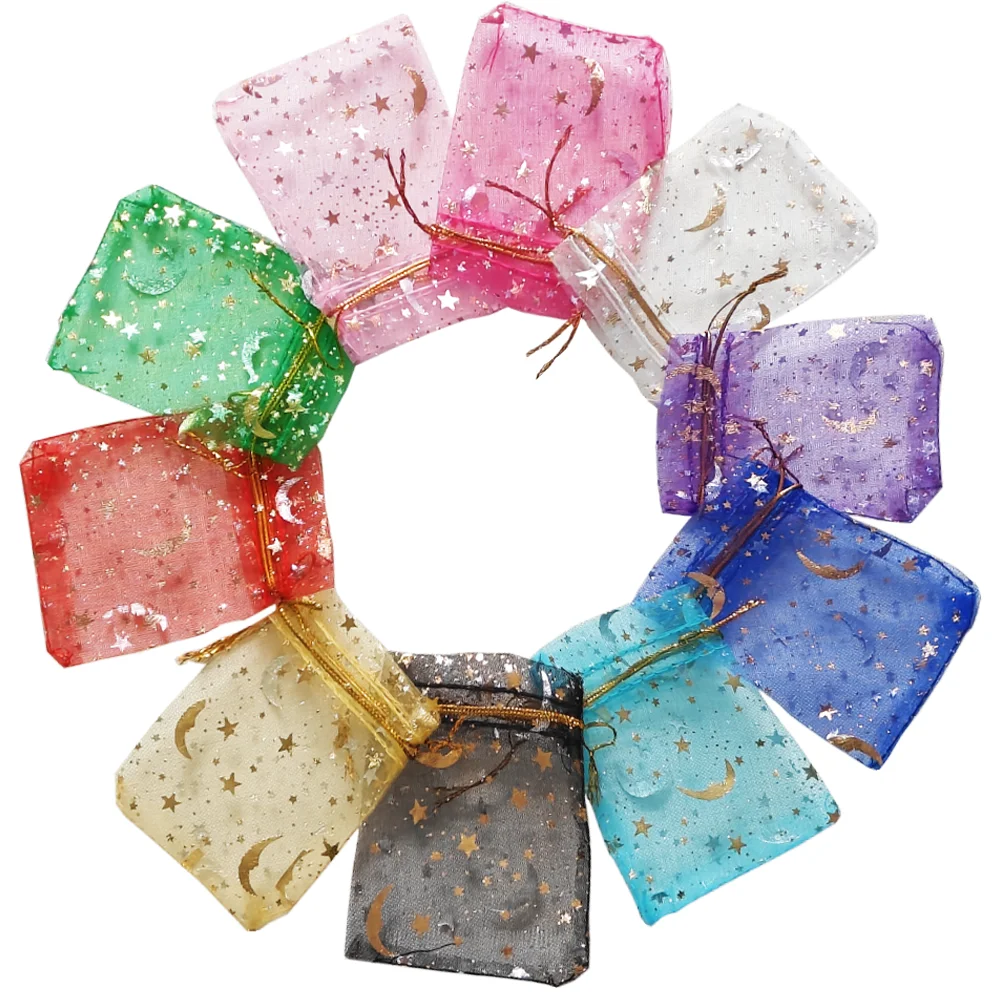 25/50/100pcs 문 스타 Organza 선물 가방 웨딩 파티 캔디 가방 쥬얼리 포장 도매에 대 한 여러 가지 빛깔의 보석 선물 파우치 title=25/50/100pcs 문 스타 Organza 선물 가방 웨딩 파티 캔디 가방 쥬얼리 포장 도매에 대 한 여러 가지 빛깔의 보석 선물 파우치 