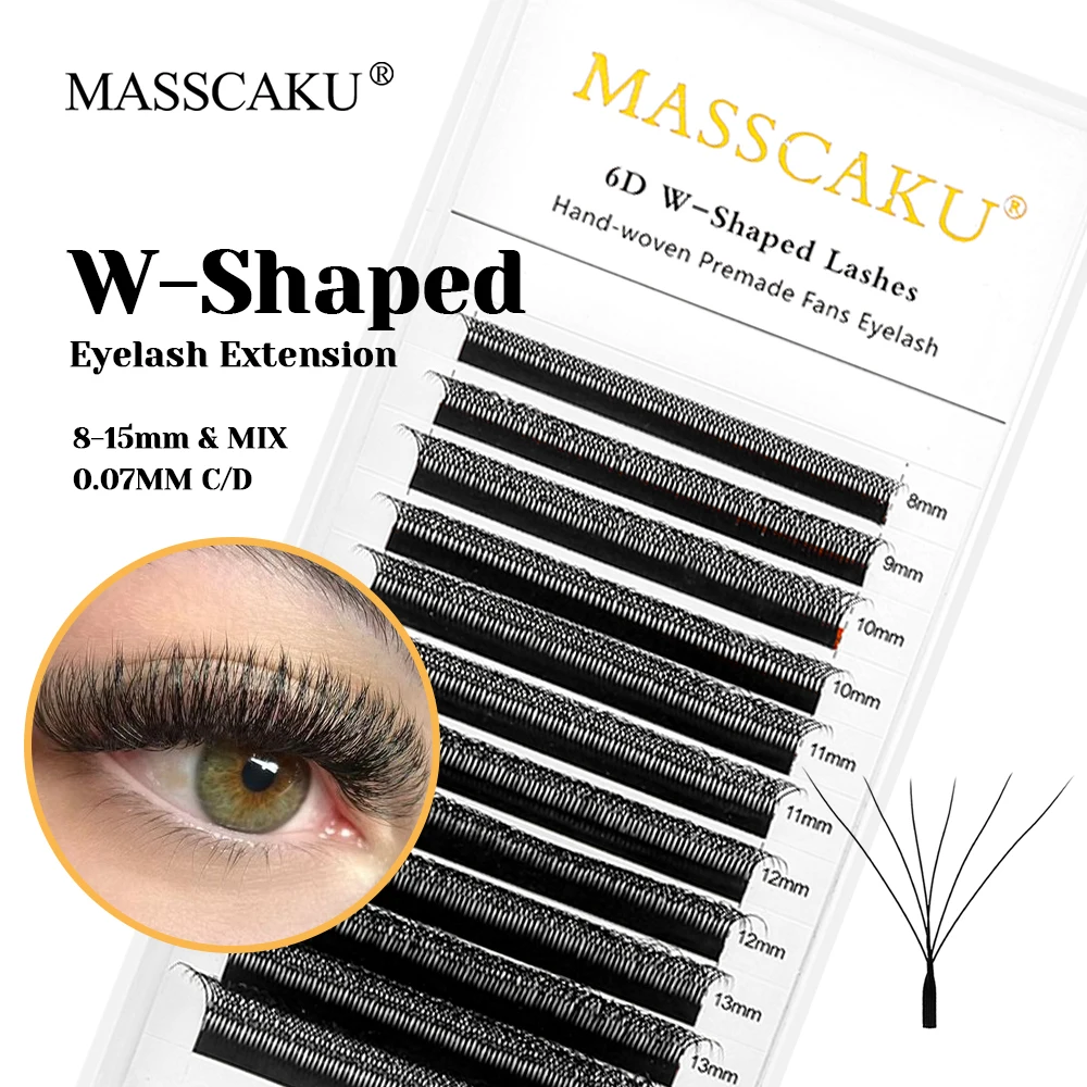 도매 MASSCAKU 0.07mm 두께 소프트 프리미엄 벨벳 섬유 W 스타일 속눈썹 경량 W 모양의 미리 만들어진 볼륨 팬 속눈썹 title=도매 MASSCAKU 0.07mm 두께 소프트 프리미엄 벨벳 섬유 W 스타일 속눈썹 경량 W 모양의 미리 만들어진 볼륨 팬 속눈썹 