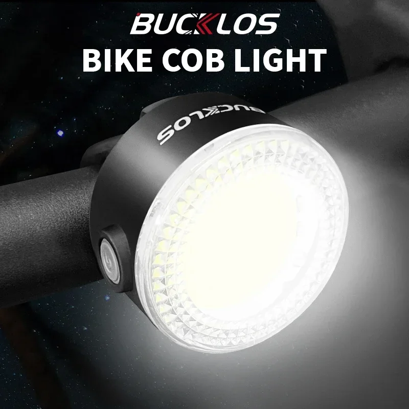 BUCKLOS 자전거 라이트 COB 전면 후면 자전거 라이트 LED 충전식 산악 도로 자전거 램프 MTB 테일 라이트 사이클링 손전등