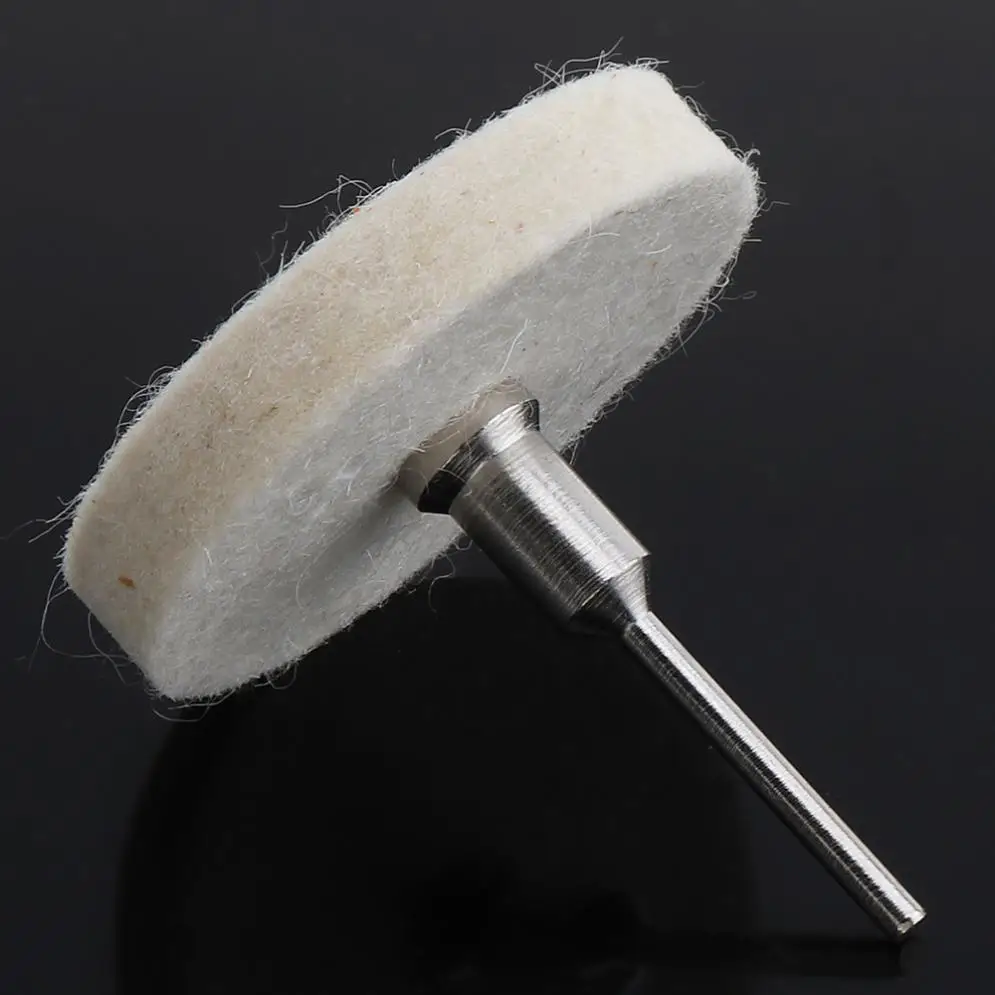 2 인치 T 자형 흰색 양모 연마 휠 미러 연마 버퍼 면 패드 표면 연마 연삭 용 3mm 생크