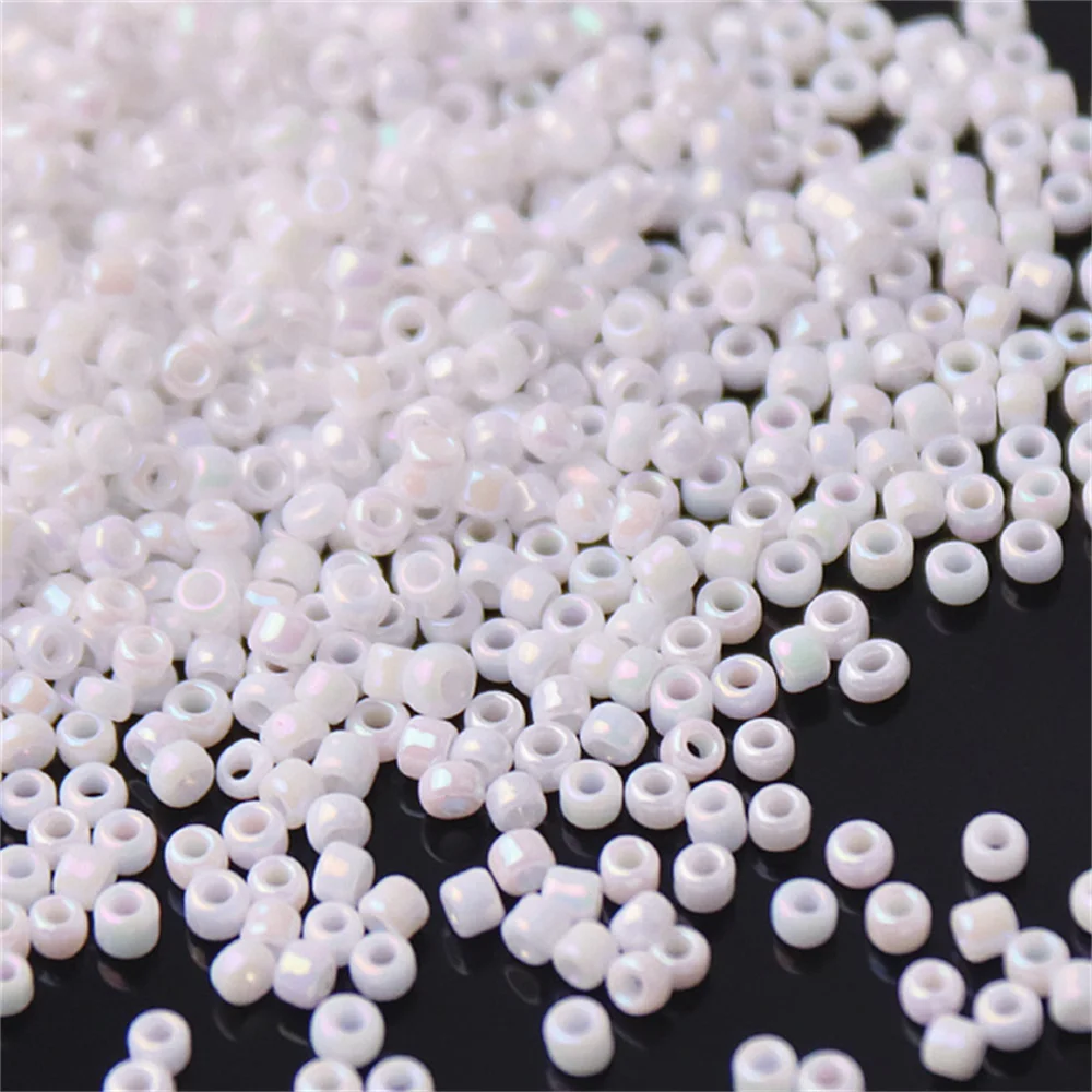 화이트 시리즈 체코 유리 Seedbeads 멀티 크기 1.5mm 2mm 3mm 4mm 라운드 스페이서 비즈 DIY 쥬얼리 의류 액세서리 만들기