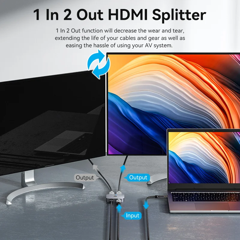 Vention HDMI 2.1 분배기 8K 60Hz 4K120Hz TV 용 양방향 2 in 1 out Xiaomi Xbox PS4 5 HDMI 호환 모니터 HDMI 스위처