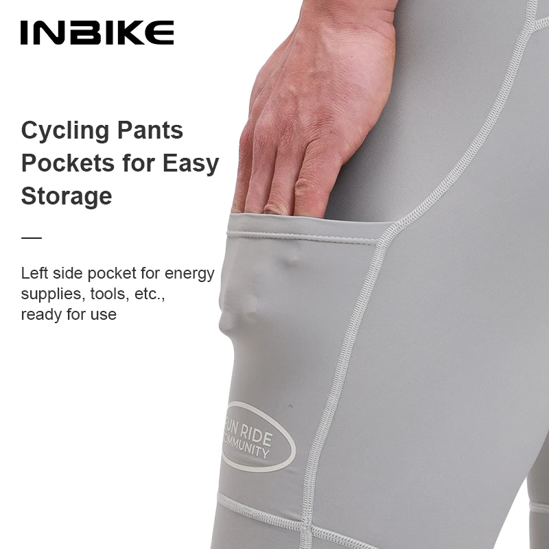 INBIKE 2025 남성용 사이클링 턱받이 반바지 하이 웨이스트 통기성 자전거 자전거 턱받이 바지 MTB 사이클링 의류 남성용 주머니 포함