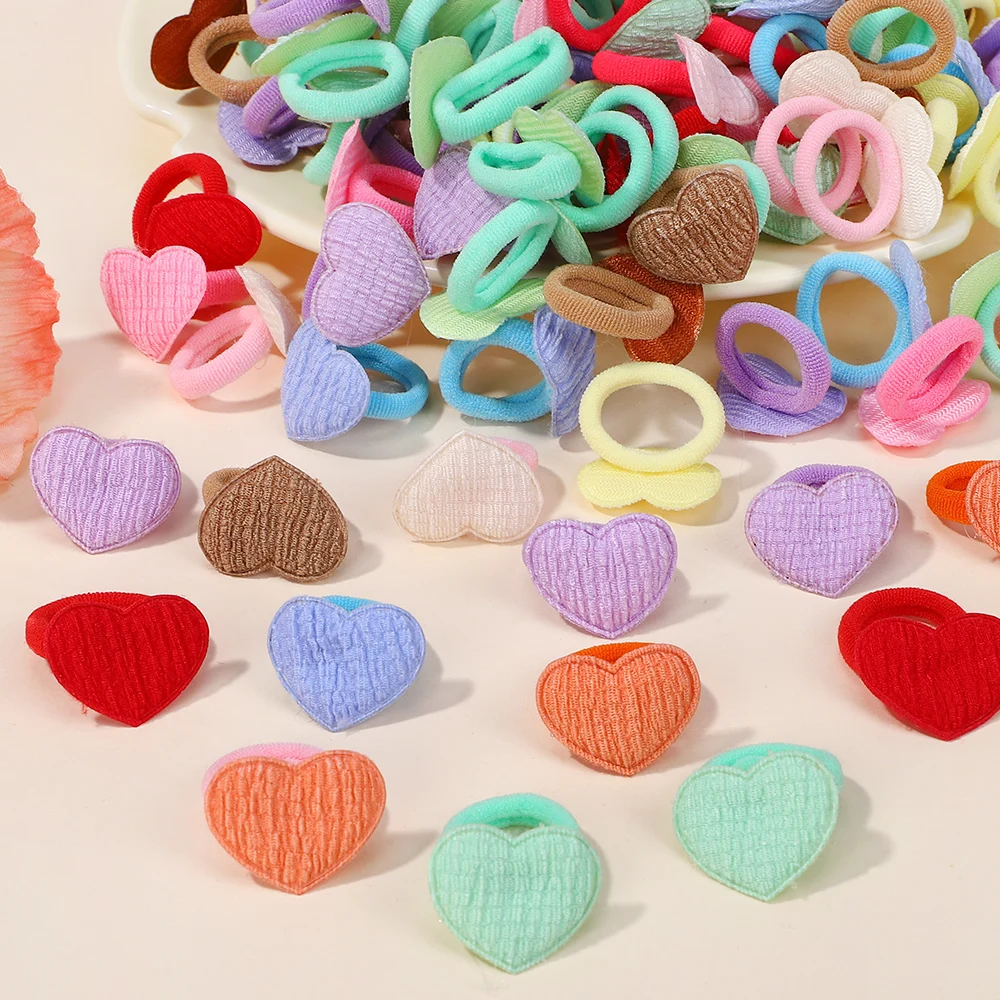 20 개/몫 어린이 탄성 헤어 밴드 소녀 고무 밴드 어린이 과자 Scrunchie 헤어 넥타이 귀여운 아기 헤어 액세서리