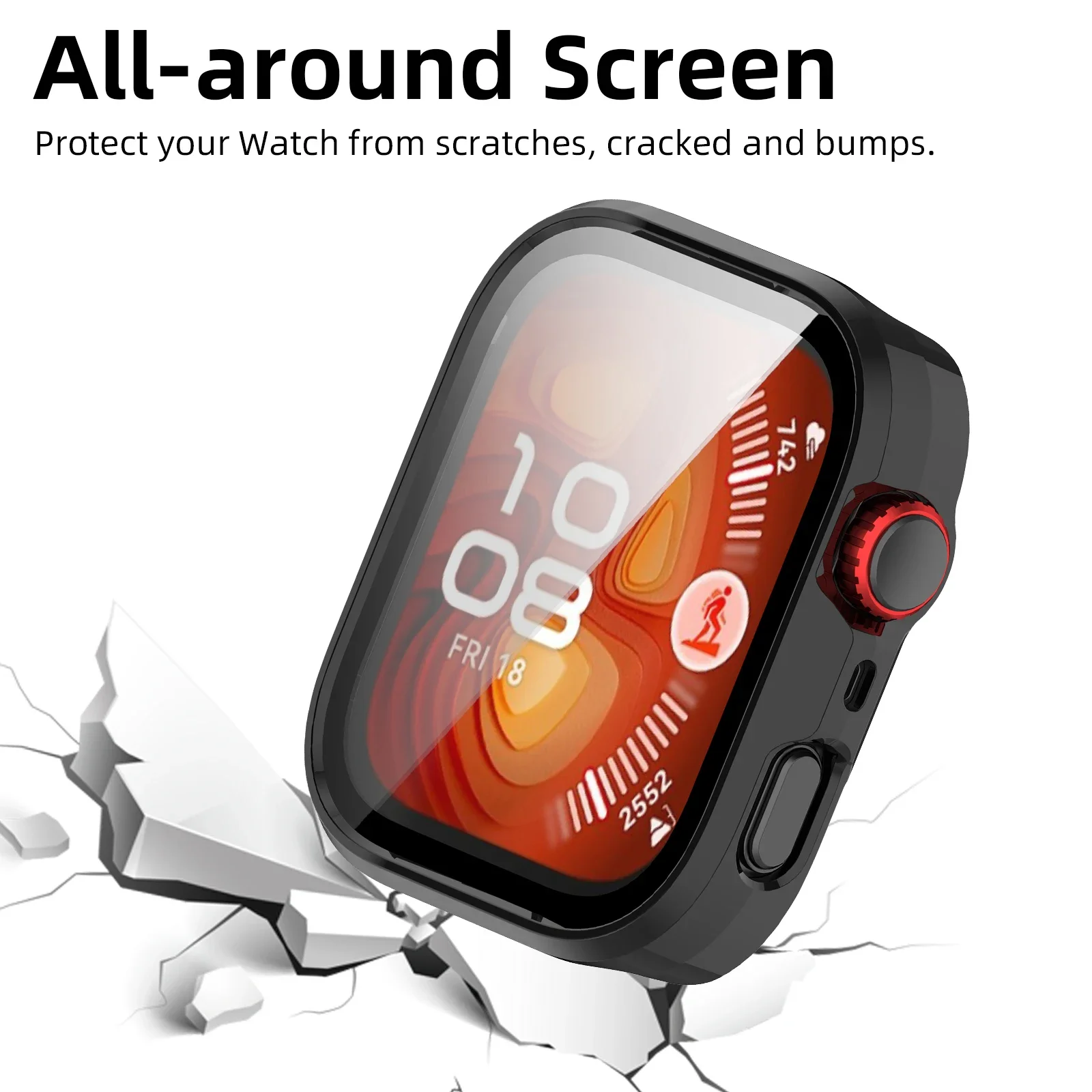 Huawei Watch Fit 4/4 Pro용 유리 + 케이스 Huawei Fit4 액세서리용 강화 유리 화면 보호기 및 하드 PC 보호 범퍼
