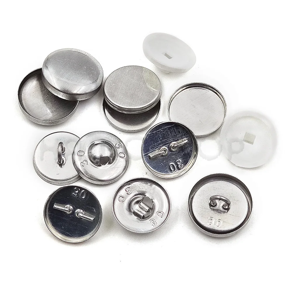 100pcs 세트/많은 # 16-60 DIY 수제 패브릭 버튼 빵 모양 라운드 패브릭 덮여 버튼 천 금속 4 뒷면 커버 버튼