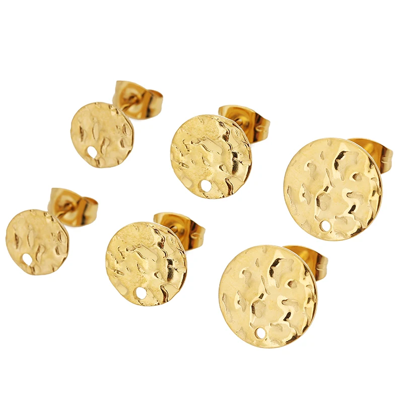 10pcs 스테인레스 스틸 엠보싱 귀 포스트 스터드 귀걸이 플러그와 기본 핀 DIY 쥬얼리 만들기위한 18k 골드 컬러 귀 뒤로 title=10pcs 스테인레스 스틸 엠보싱 귀 포스트 스터드 귀걸이 플러그와 기본 핀 DIY 쥬얼리 만들기위한 18k 골드 컬러 귀 뒤로 