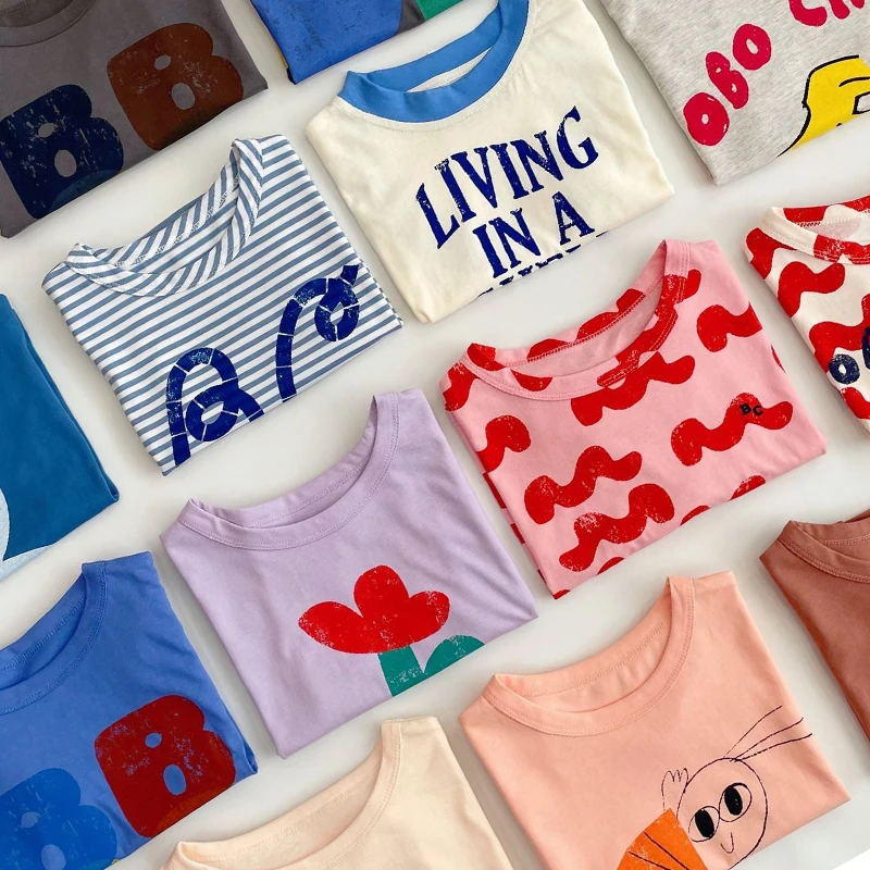 2025 아이 옷 새 봄 Sumemer 한국 아기 소년 소녀 면화 만화 짧은 소매 T 셔츠 아동 겉옷 Clothings title=2025 아이 옷 새 봄 Sumemer 한국 아기 소년 소녀 면화 만화 짧은 소매 T 셔츠 아동 겉옷 Clothings 