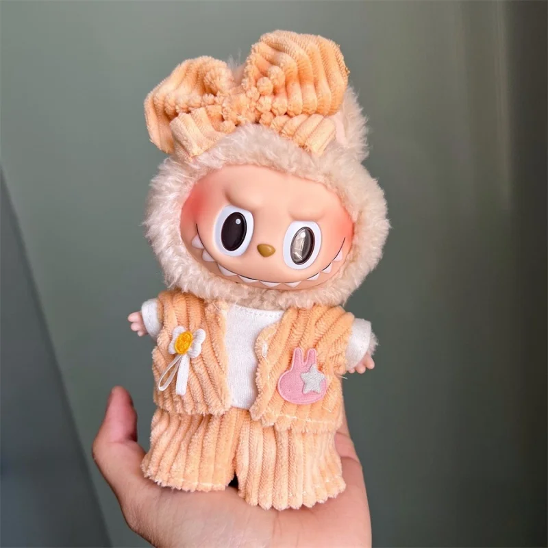 17cm Labubu V1 V2 및 여러 시리즈용 미니 봉제 인형 의류 복장 액세서리 - 인형을 위한 완벽한 복장