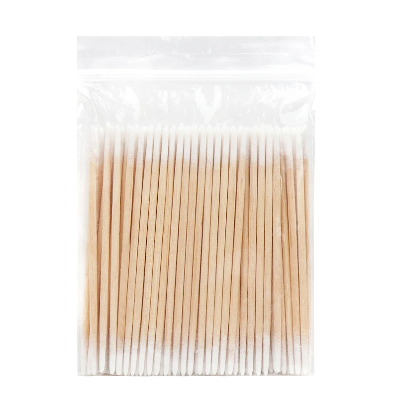 100/300pcs 더블 헤드 목화 면봉 여성 메이크업 목화 팁 의료 나무 스틱 코 귀 청소 건강 관리 도구