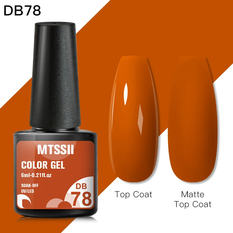 Mtssii-세미 퍼머넌트 UV LED 네일 폴리시 젤 6ml, 가을 오렌지 테마, 네일아트 매니큐어, 네일아트