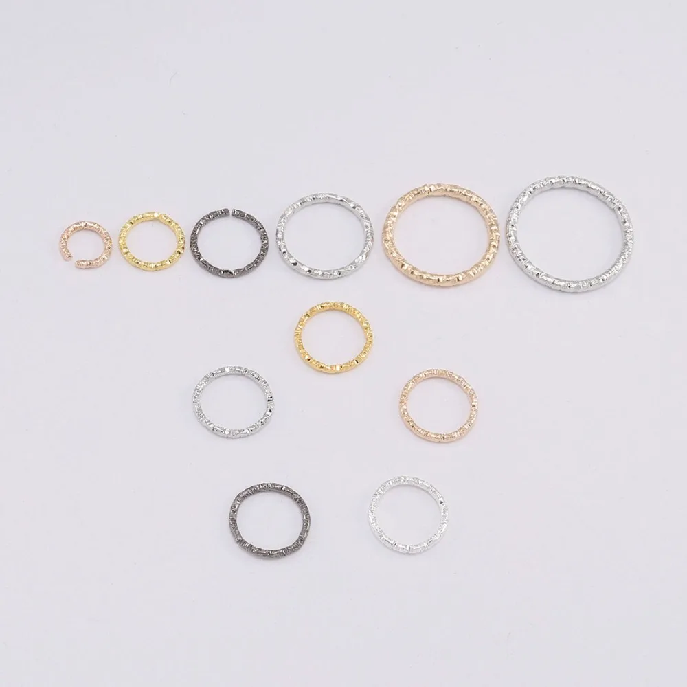 50-100pcs 8-20mm 라운드 점프 반지 트위스트 오픈 분할 반지 점프 반지 커넥터 쥬얼리 마킹 결과 공급 DIY