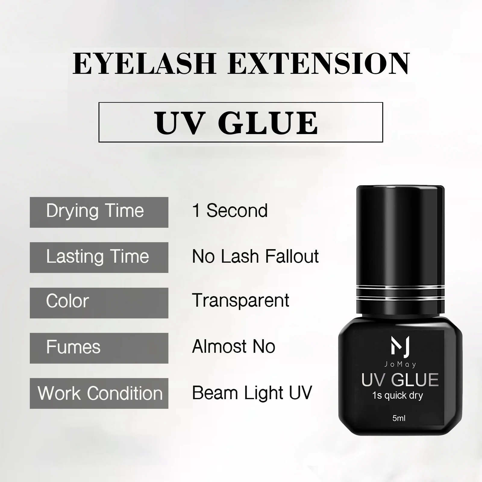 UV 속눈썹 접착제 메이크업 도구 방수 1초 속 속눈썹 연장 용품 무색 맛없는 속눈썹 접착제