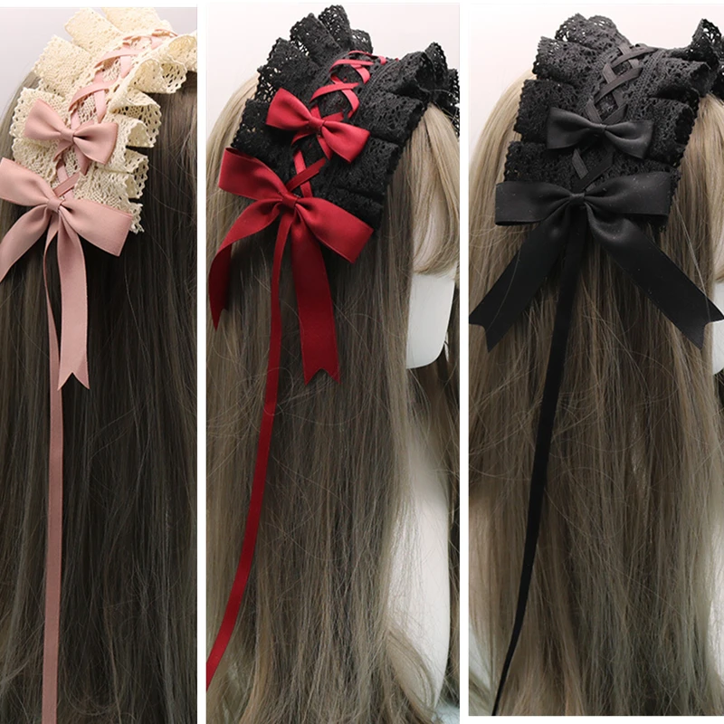 사랑스러운 Bowknot 달콤한 로리타 레이스 꽃 머리 후프 애니메이션 메이드 코스프레 머리띠 모자를 쓰고 있죠 액세서리 손으로 만든 도매 title=사랑스러운 Bowknot 달콤한 로리타 레이스 꽃 머리 후프 애니메이션 메이드 코스프레 머리띠 모자를 쓰고 있죠 액세서리 손으로 만든 도매 