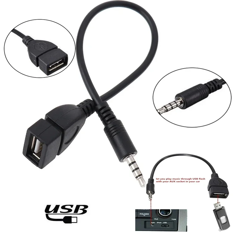 자동차 오디오 케이블 OTG 여성 어댑터 Aux USB MP3 재생 디코더 재생 USB 플래시 드라이브 음악 3.5MM OTG 어댑터 케이블 title=자동차 오디오 케이블 OTG 여성 어댑터 Aux USB MP3 재생 디코더 재생 USB 플래시 드라이브 음악 3.5MM OTG 어댑터 케이블 