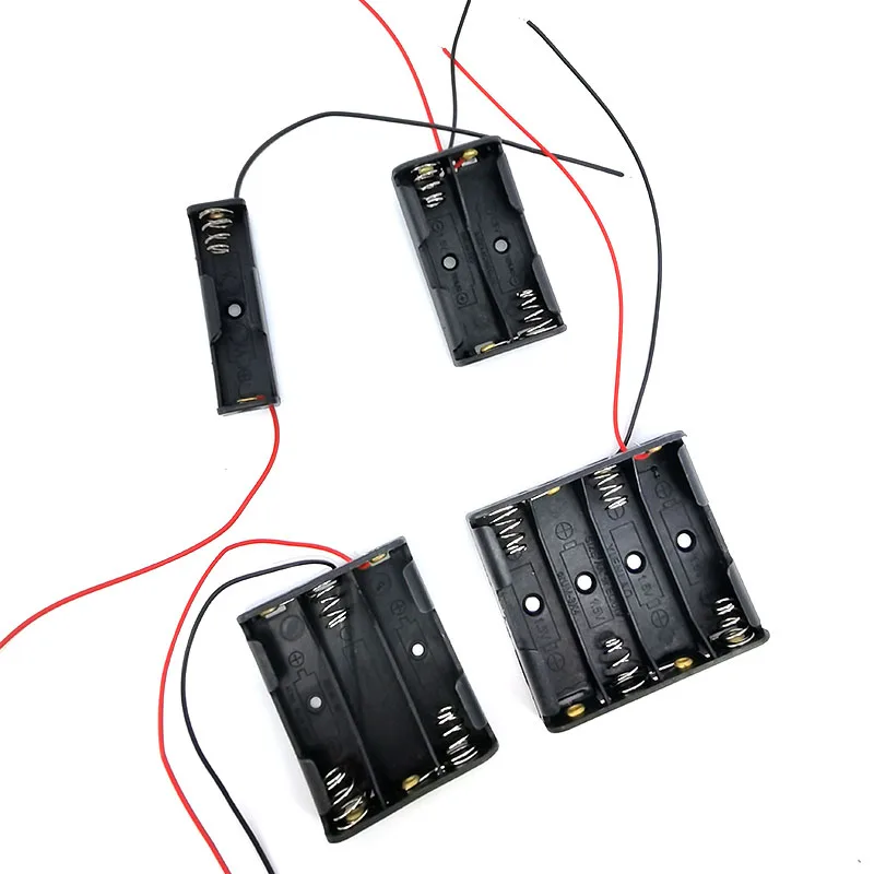 5pcs 1 2 3 4 슬롯 포트 AA 2AA 3AA 4AA 1.5v 3v 4.5v 6v 크기 전원 배터리 보관 케이스 박스 홀더 3Xaa 2xaa aa 리드 h 포함