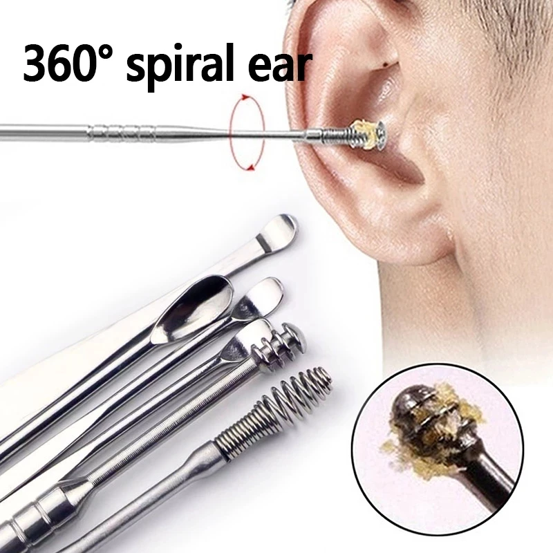 6 개/대 귀 청소기 귀 왁스 피커 스테인레스 스틸 Earpick 왁스 리무버 피어싱 키트 귀지 큐렛 스푼 케어 귀 청소 도구 title=6 개/대 귀 청소기 귀 왁스 피커 스테인레스 스틸 Earpick 왁스 리무버 피어싱 키트 귀지 큐렛 스푼 케어 귀 청소 도구 