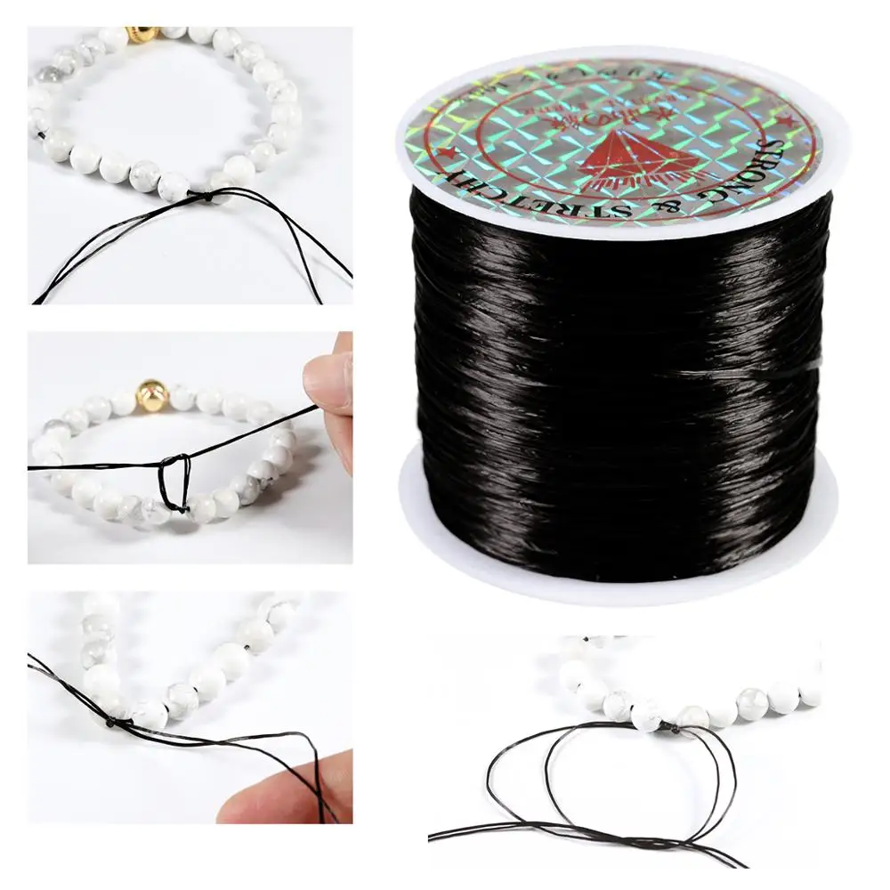 10-40M/롤 강력한 탄성 크리스탈 구슬 코드 1mm 팔찌 스트레치 스레드 문자열 목걸이 DIY 쥬얼리 코드 라인 만들기