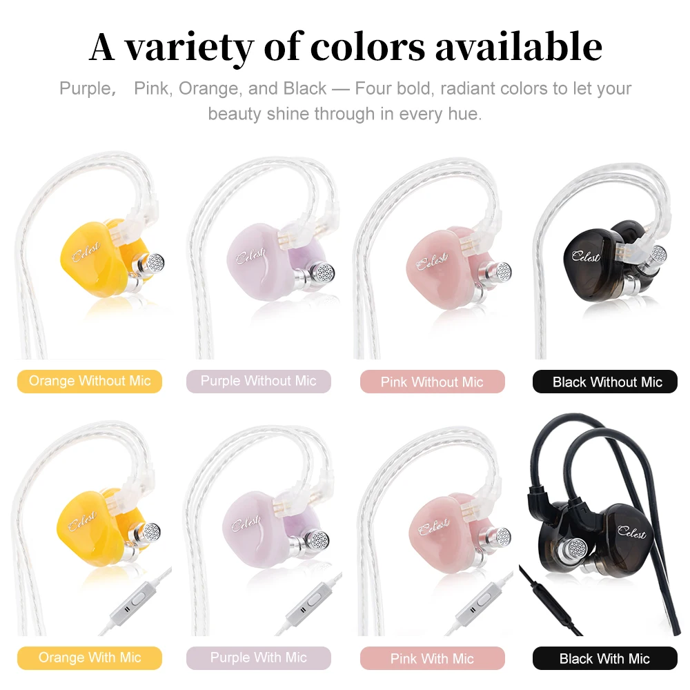 Kinera Celest Rue 이어폰 이어폰 복합 티타늄 다이어프램 6mm 마이크로 다이나믹 드라이버 헤드셋 케이블 Hifi 음악 IEM 선물용