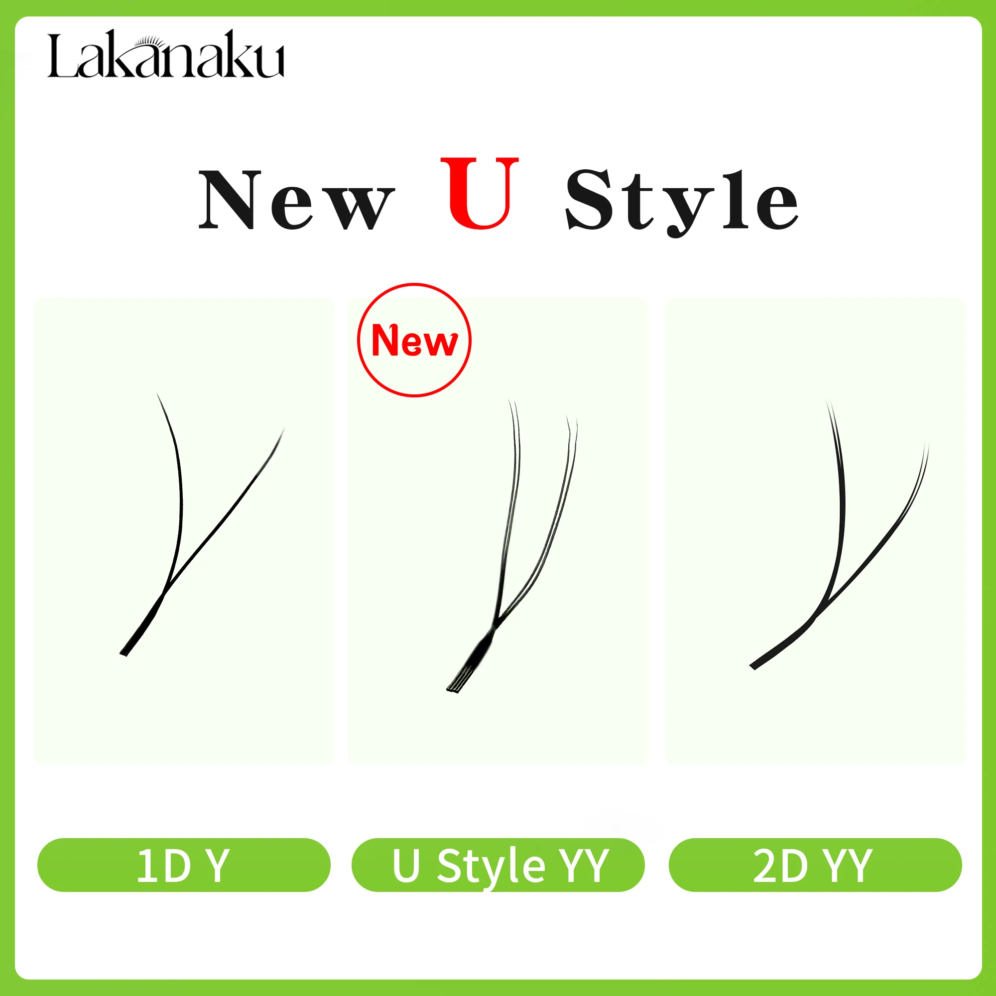 라카나쿠 뉴 U 래쉬 쉐이프 속눈썹 연장 U YY 래쉬 쉐이프 블룸 아이 래쉬 내추럴 소프트 DIY 프리메이드 팬 래쉬 연장