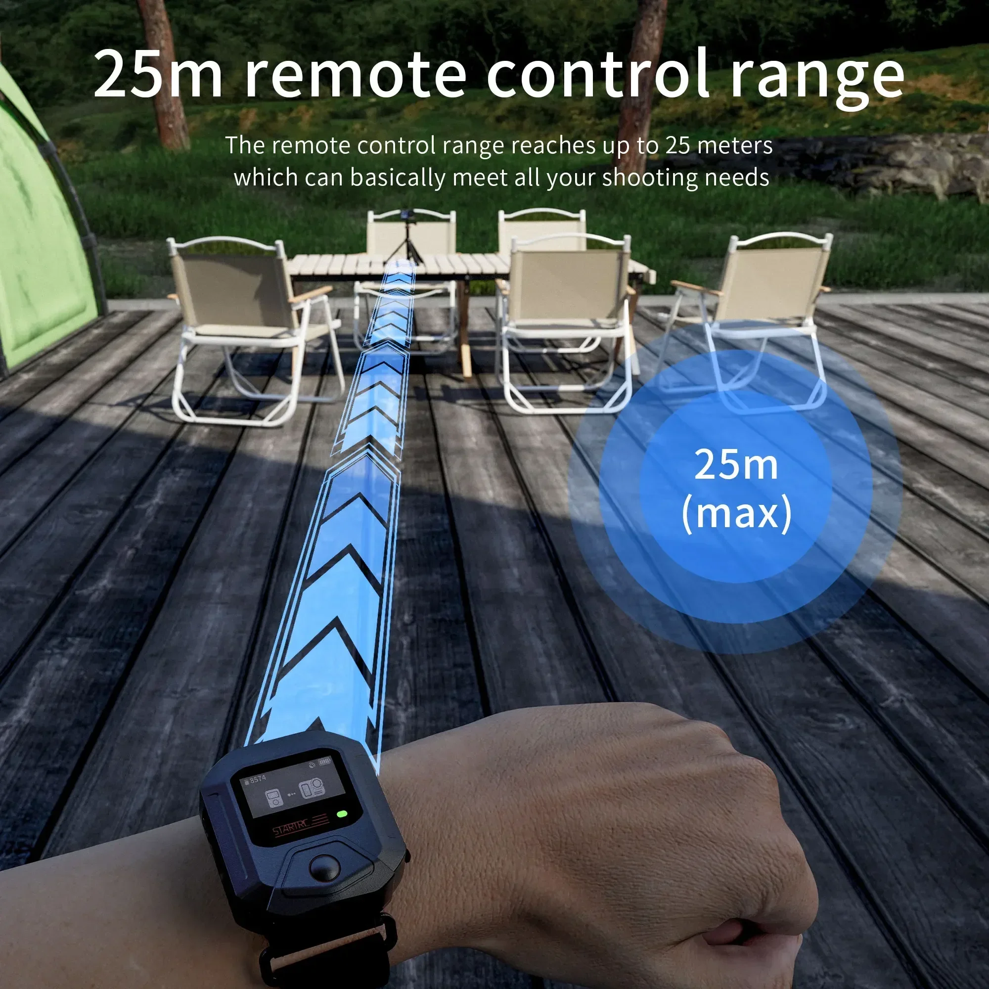 DJI Action 4 스포츠 카메라 액세서리용 Action 5 Pro GPS 블루투스 리모컨 25M 무선 리모컨 손목시계
