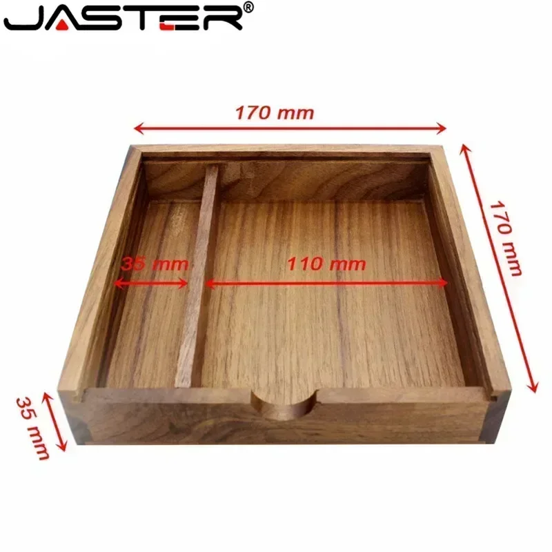 JASTER 메이플 사진 앨범 나무 USB + 박스 메모리 스틱 Pendrive 8GB 16GB 32GB 64GB 128GB 사진 선물 무료 로고 (170*170*35 MM)