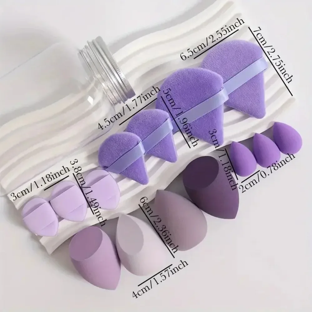 12/14Pcs 메이크업 스펀지 세트 화장품 블렌더 뷰티 에그 파운데이션 스펀지 파우더 퍼프 미니 핑거 퍼프 여성 메이크업 액세서리