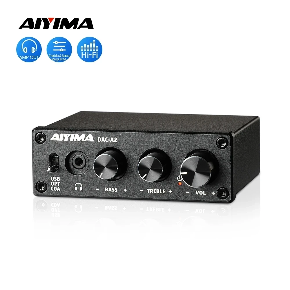 AIYIMA DAC-A2 하이파이 오디오 디코더 USB 헤드폰 앰프, 동축 광 출력, 스테레오 게이밍 DAC, 앰프 액티브 스피커용 title=AIYIMA DAC-A2 하이파이 오디오 디코더 USB 헤드폰 앰프, 동축 광 출력, 스테레오 게이밍 DAC, 앰프 액티브 스피커용 