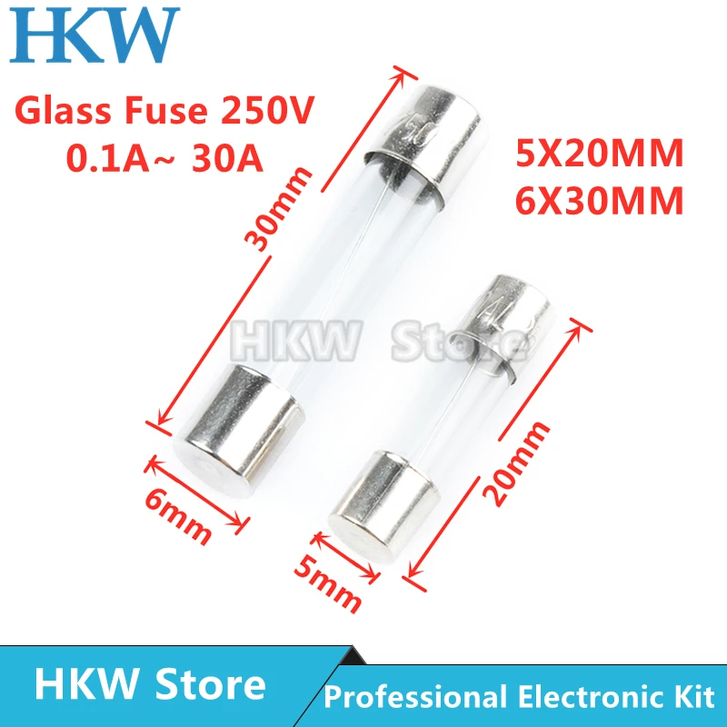 10 개/몫 유리관 퓨즈 5x20MM 6X30MM 0.1A 0.2A 0.5A 1A 2A 3A 4A 5A 6.3A 7A 8A 10A 12A 15A 20A 30A 25A 250V 고속 블로우 퓨즈 title=10 개/몫 유리관 퓨즈 5x20MM 6X30MM 0.1A 0.2A 0.5A 1A 2A 3A 4A 5A 6.3A 7A 8A 10A 12A 15A 20A 30A 25A 250V 고속 블로우 퓨즈 