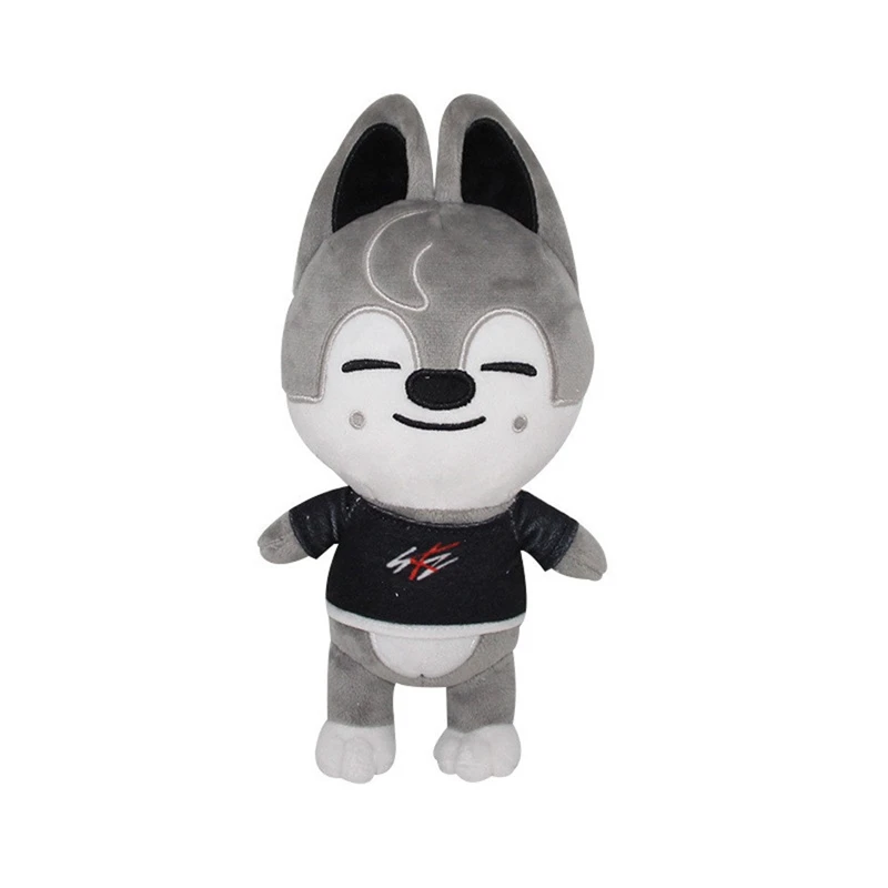Skzoo 플러시 장난감 20cm 길 잃은 아이 플러시 늑대 찬 만화 박제 동물 플러시 인형 어린이를위한 귀여운 동반자 성인 팬 선물
