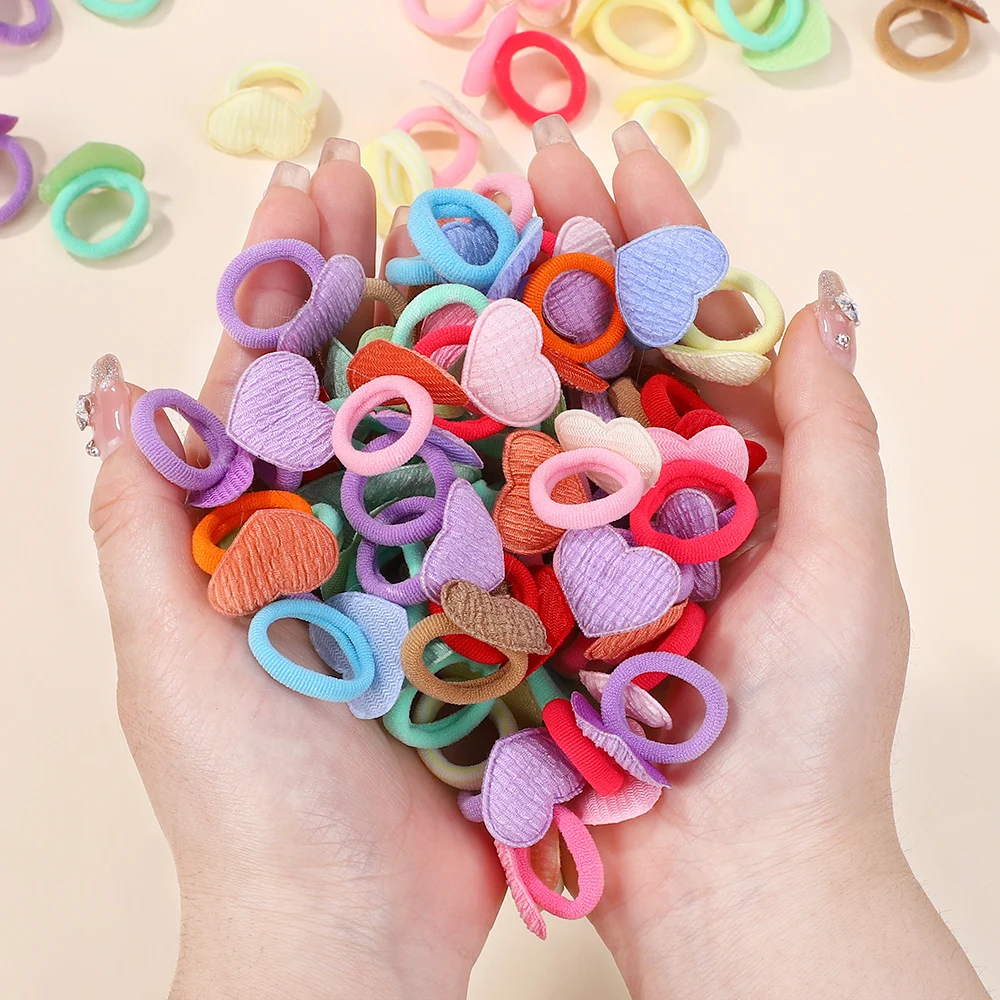 20 개/몫 어린이 탄성 헤어 밴드 소녀 고무 밴드 어린이 과자 Scrunchie 헤어 넥타이 귀여운 아기 헤어 액세서리